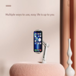 Kindle Pillow Stand Holder with Snack Bowl for Reading in Bed,Tablet Phone iPad Pillow Stand for Lap Compatible with 4.7"-13" Phone, Tablet, iPad, iPhone, Google, Kindle, Samsung(White)